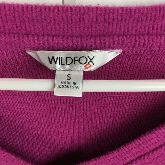 Wildfox Haley Brushed Purple V-Neck, Small - Picture 4 of 12